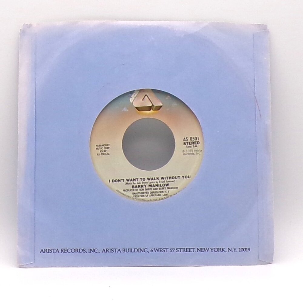 I Don't Want To Walk Without You/One Voice by Barry Manilow 45